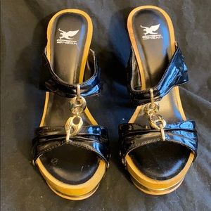 Shiekh Black and Gold Heels